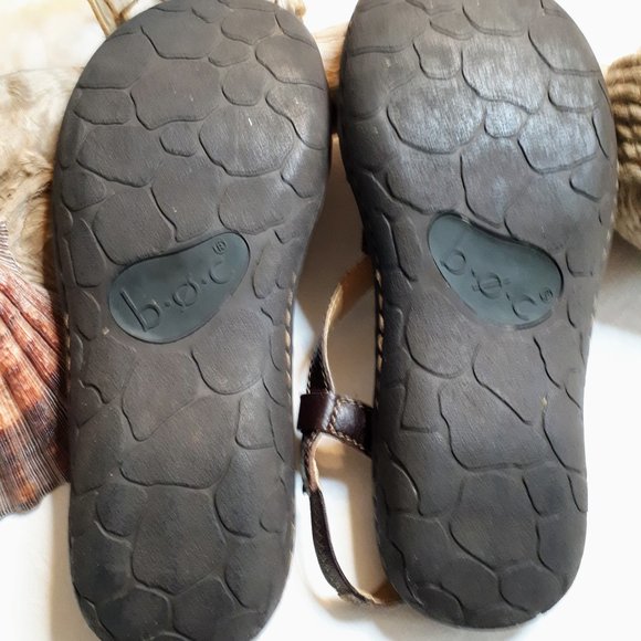 BOC Brown Leather Sandals with Top-Stitching - Picture 4 of 4